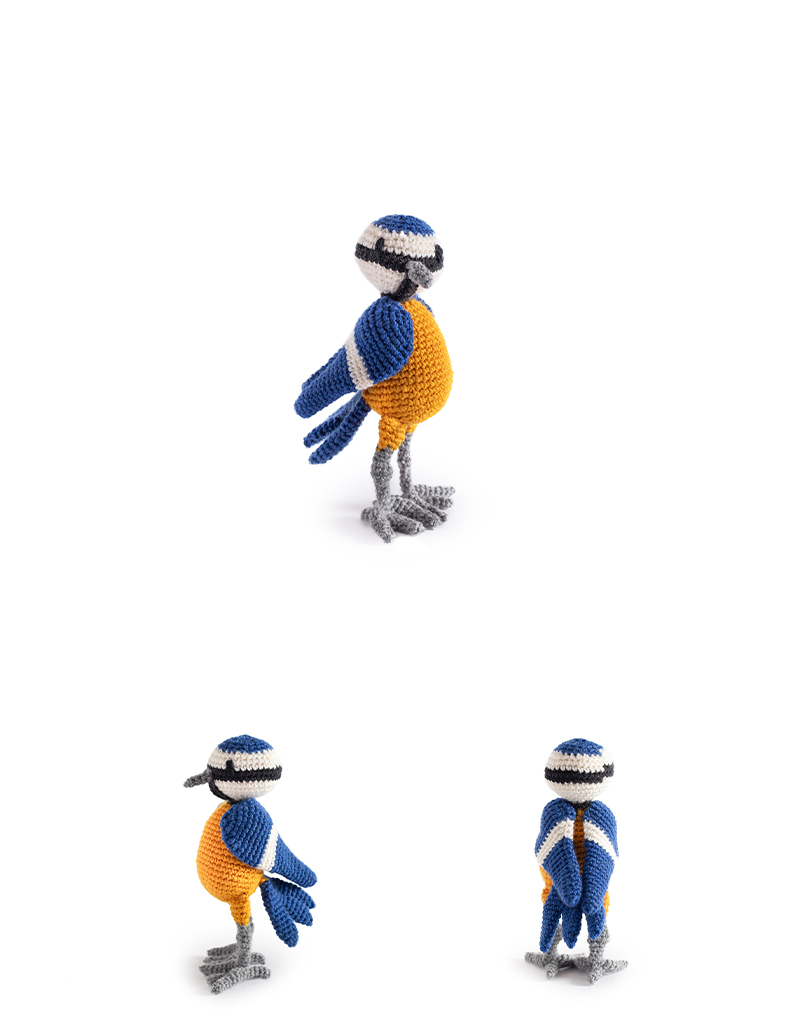 toft ed's animal Desmond the Blue Tit amigurumi crochet